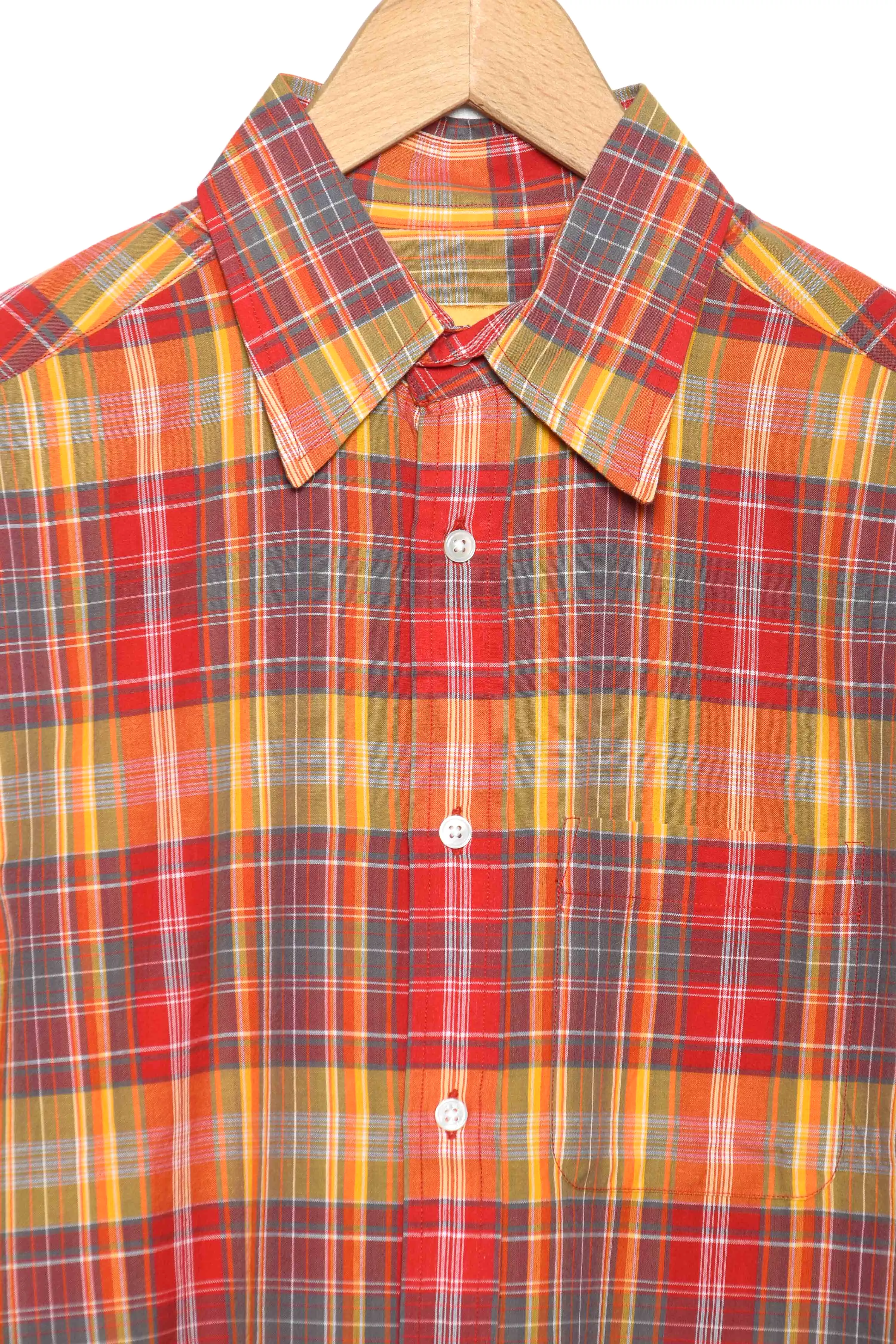 Classic orange check shirt.