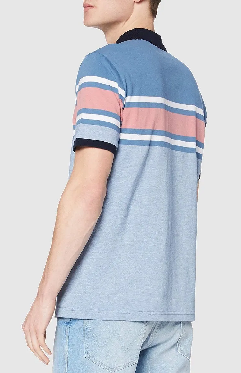 Copen Blue Chest Stripe Short Sleeve Polo Shirt by Original Penguin