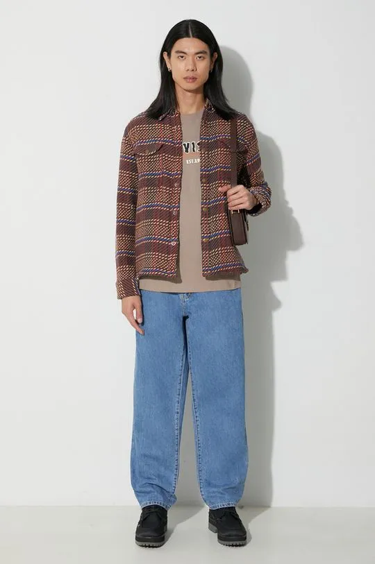 Corridor Corded Plaid Shirt Jacket in Brown