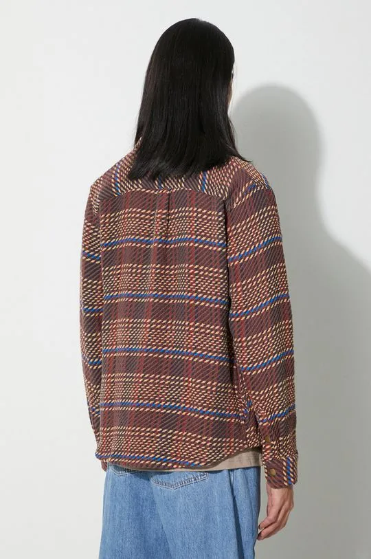 Corridor Corded Plaid Shirt Jacket in Brown