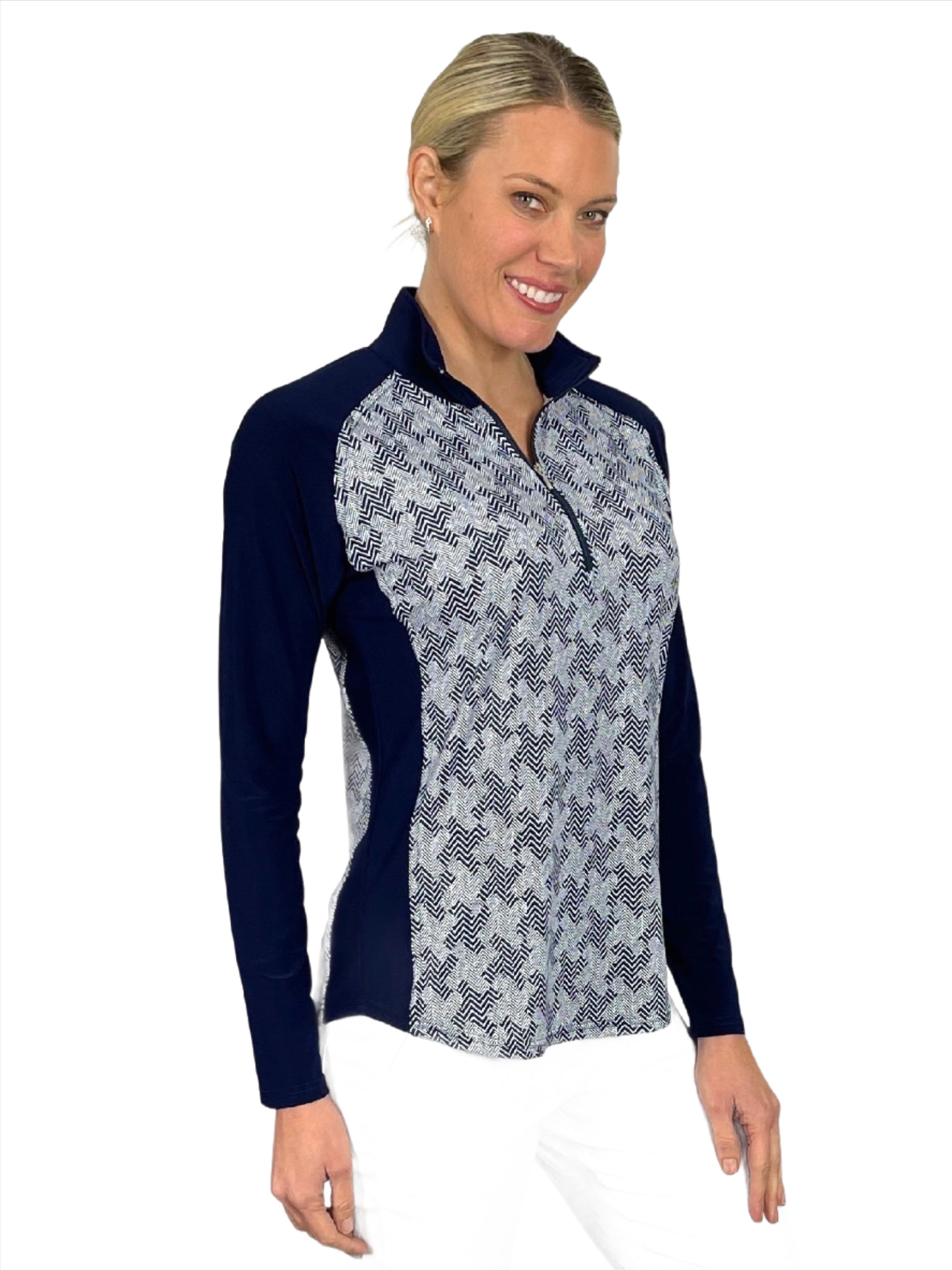 Corsican Chevron Raglan Long Sleeve Polo