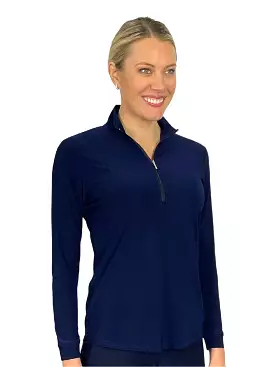 Corsican long sleeve polo navy