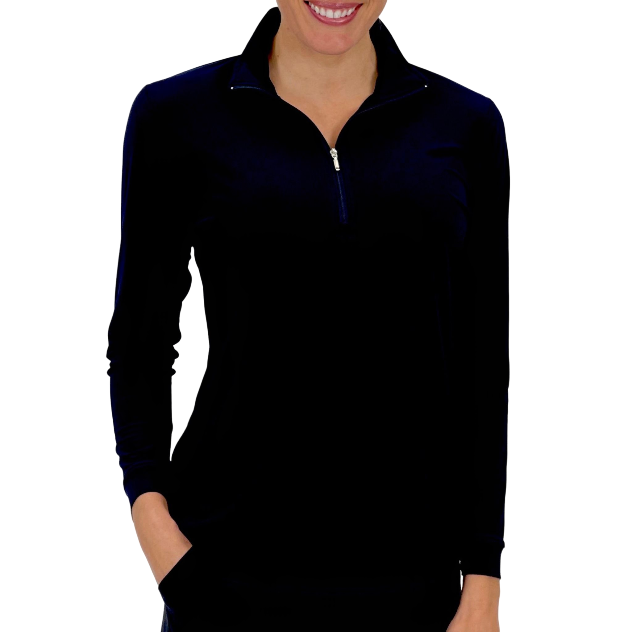 Corsican Long Sleeve Polo Shirt in Black