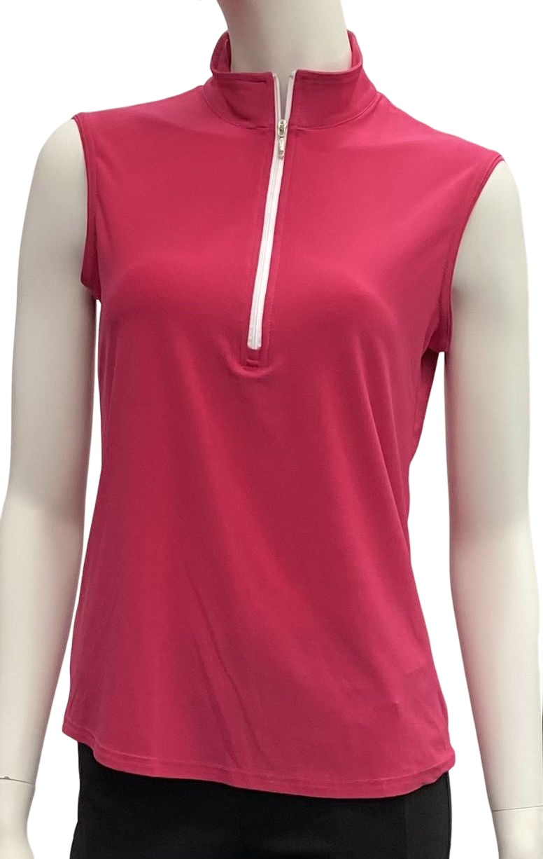 Corsican Pink Sleeveless Polo Shirt by GZ