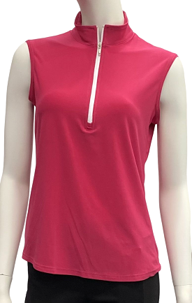 Corsican Pink Sleeveless Polo Shirt by GZ