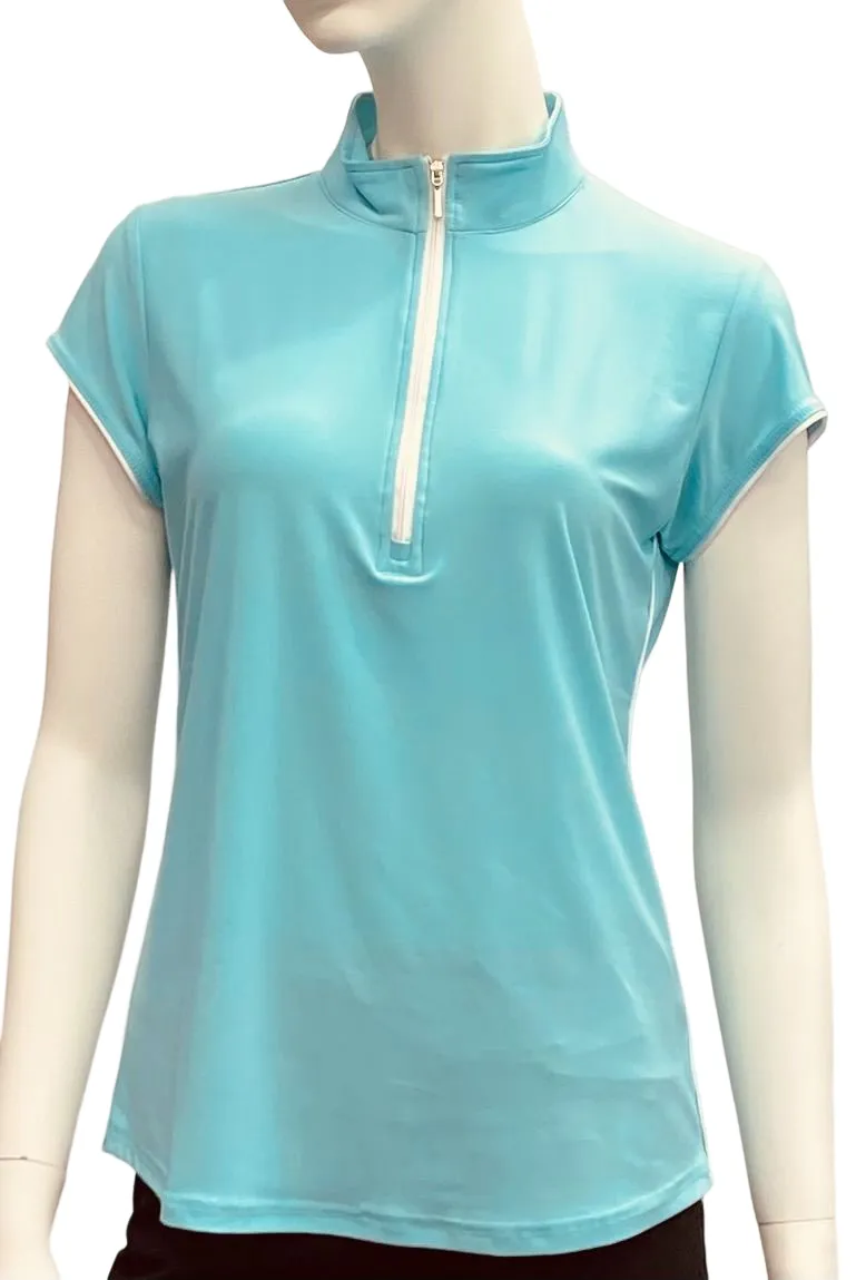 Corsican Polo Cap Sleeve Mint - Women's Clothing Top