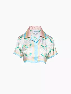 Cropped Silk Shirt - Cuban Collar