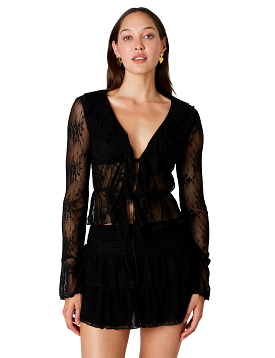 Cuba lace mesh top, black for sale