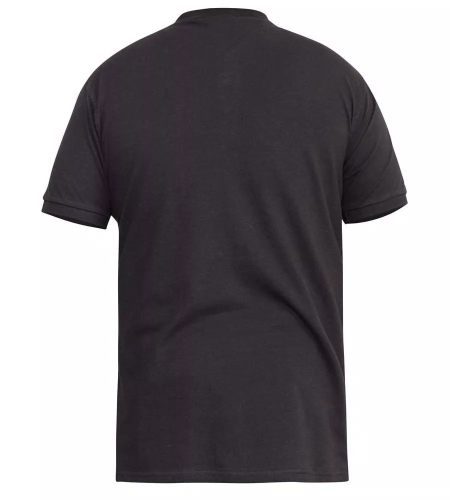 Big Mens Black Combed Pique Polo Shirt With Pocket (GRANT BLACK)