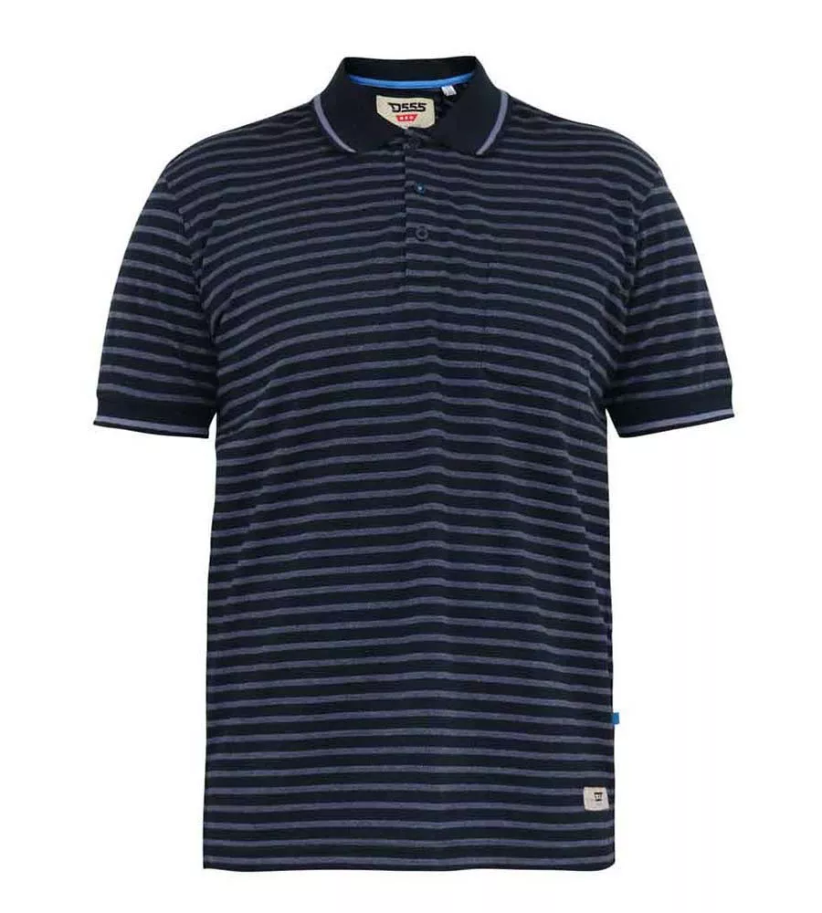 Jersey Polo Shirt With Woven Full Stripe for Big Men (ROSEMARY)