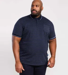 Jersey Polo Shirt With Woven Full Stripe for Big Men (ROSEMARY)