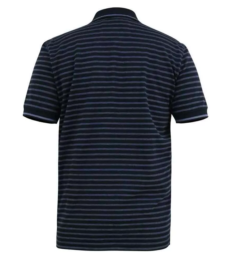 Jersey Polo Shirt With Woven Full Stripe for Big Men (ROSEMARY)