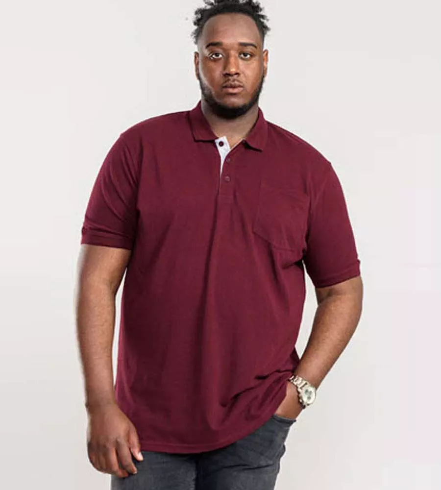 Big Mens Maroon Combed Pique Polo Shirt With Pocket (GRANT MAROON)