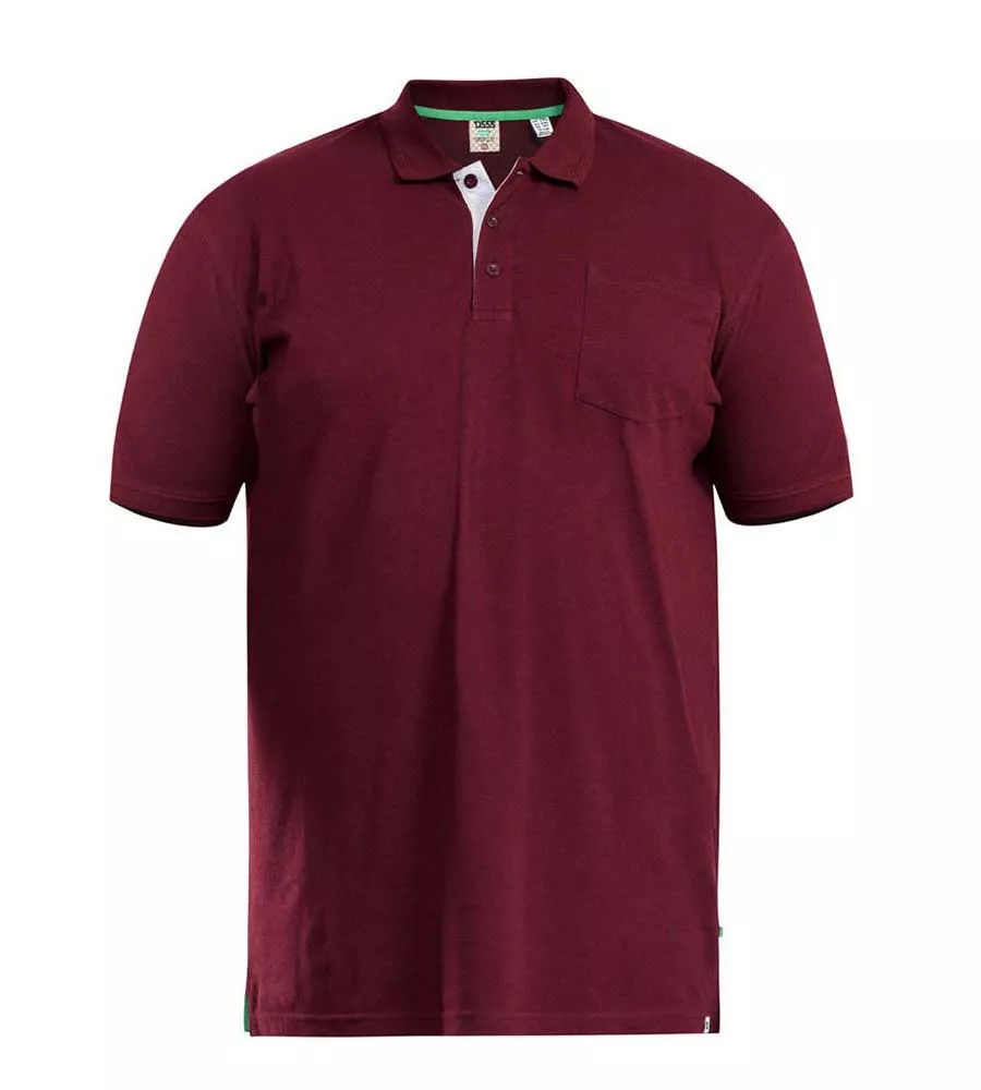 Big Mens Maroon Combed Pique Polo Shirt With Pocket (GRANT MAROON)