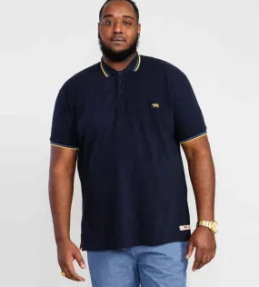 Navy Polo Shirt With Colour Rib Tipping On Collar and Cuffs for Big Men (HAMFORD 1)