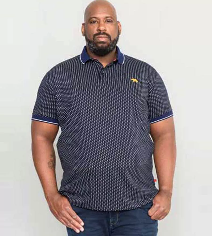 Big Mens Polo Shirt with All Over Print and Chest Embroidery (Battersea)