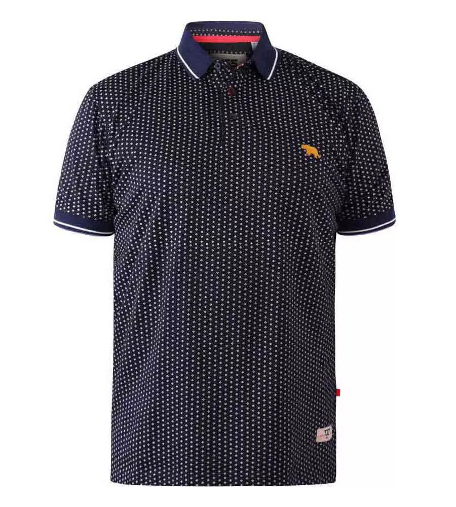 Big Mens Polo Shirt with All Over Print and Chest Embroidery (Battersea)