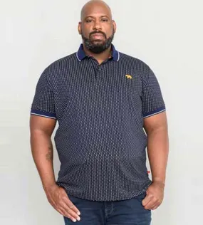 Big Mens Polo Shirt with All Over Print and Chest Embroidery (Battersea)