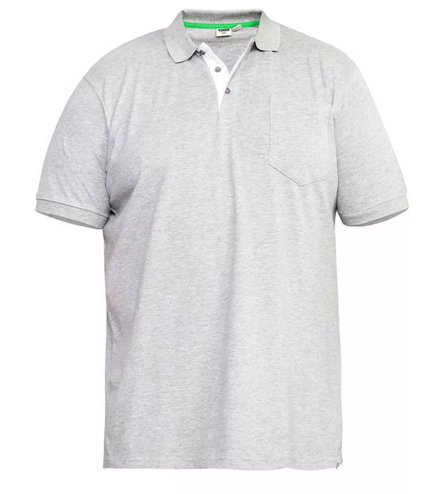 Mens Combed Grey Pique Polo Shirt With Pocket (GRANT GREY)