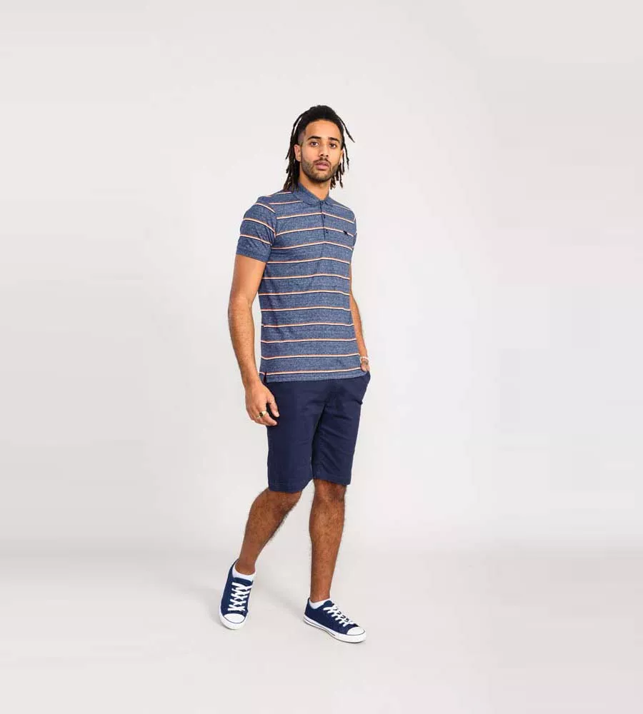 D555 Men's Jersey Polo Shirt with Full Stripe (HUMBER)