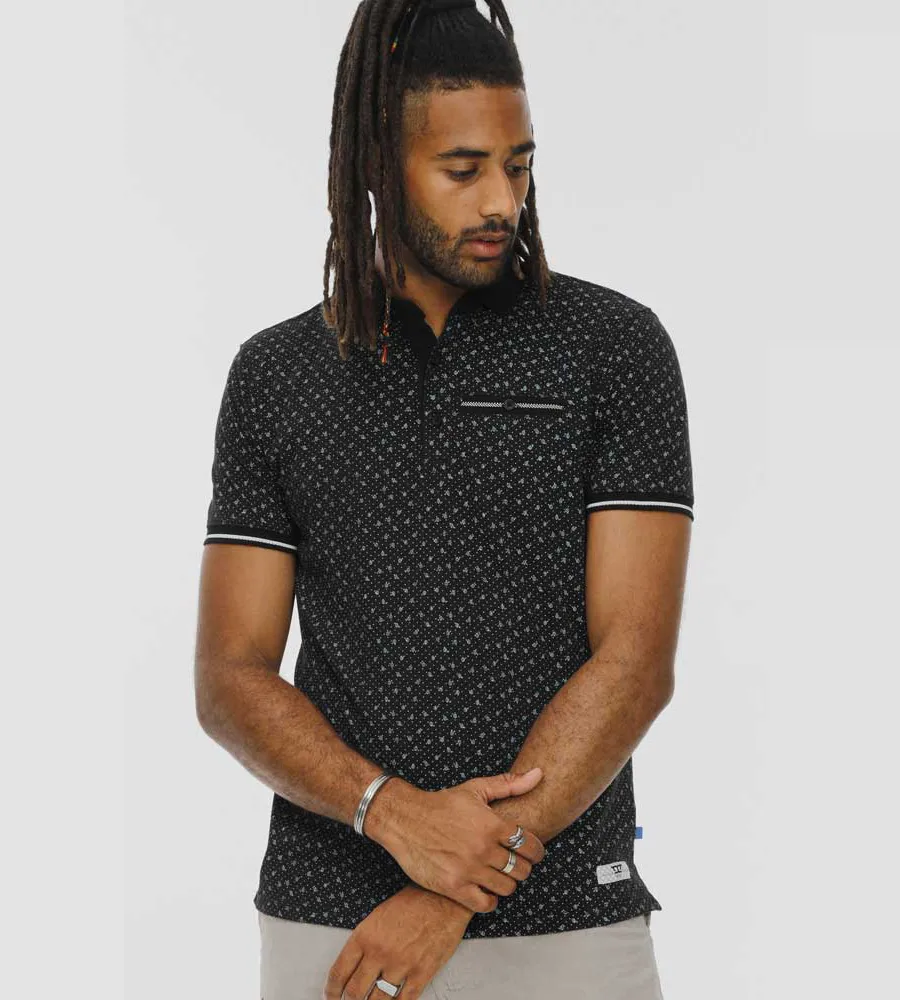 Mens Polo Shirt Featuring All Over Print Design (WILSON)