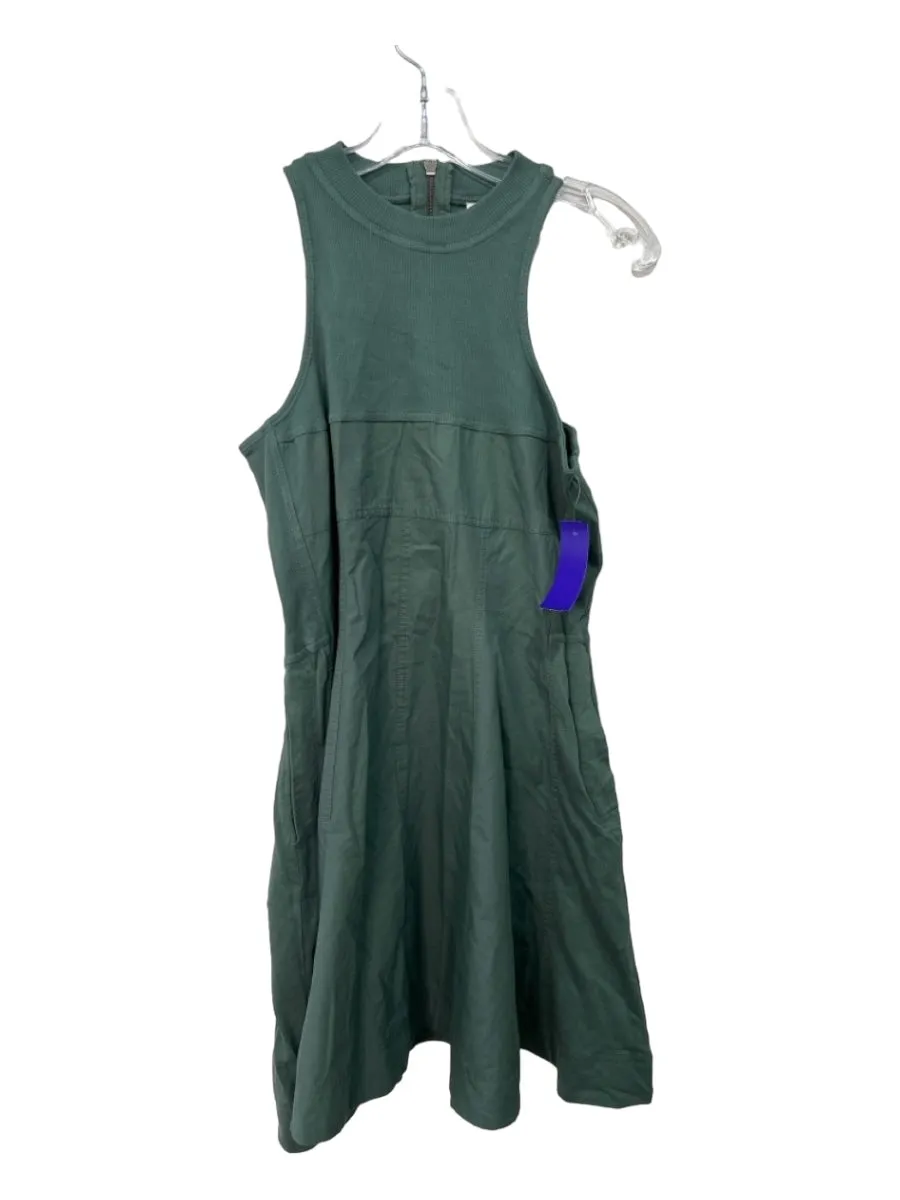 Daily Practice Green Cotton Rayon Back Zip Pockets Dress Size M