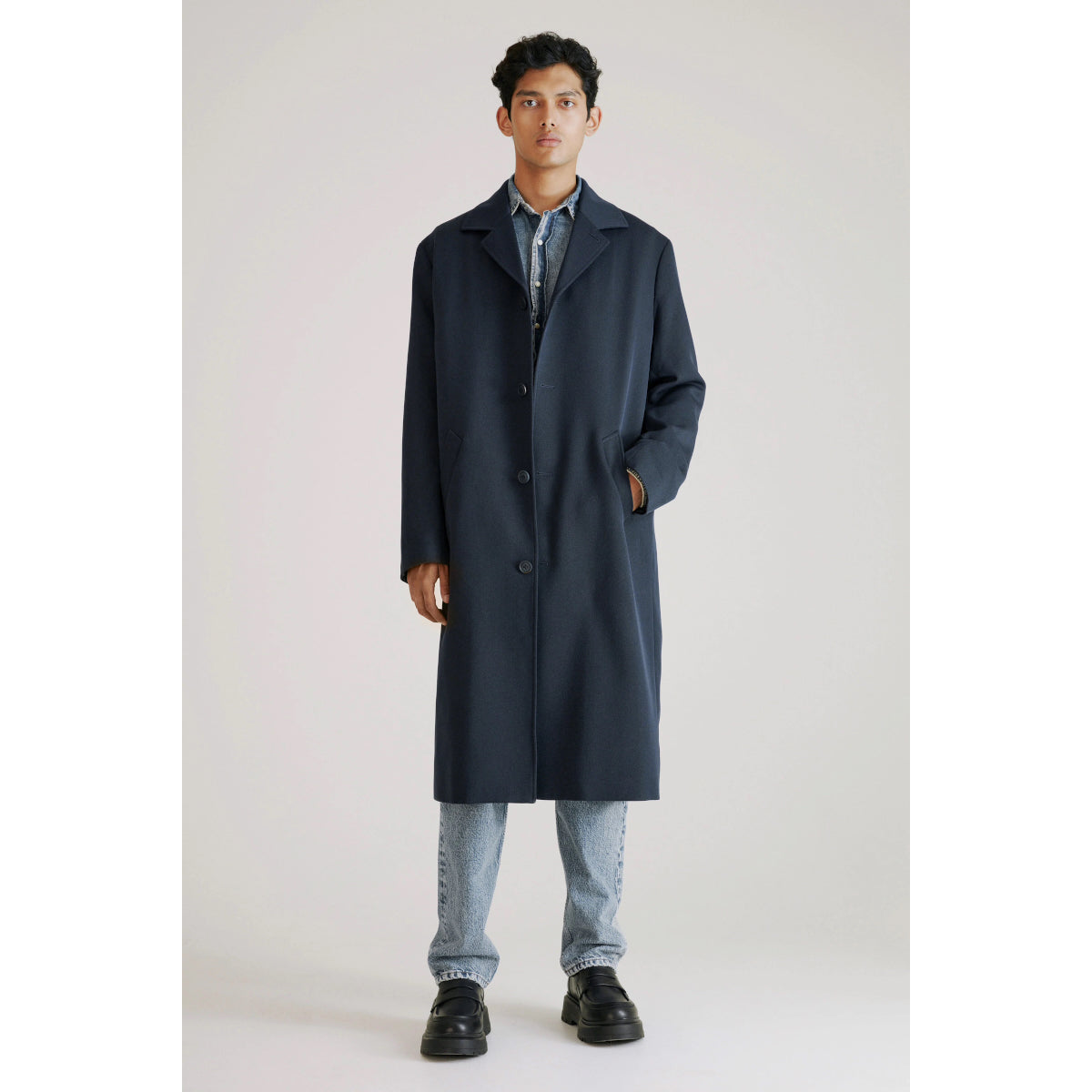 Dark Navy Twill Coat from Hope Zone