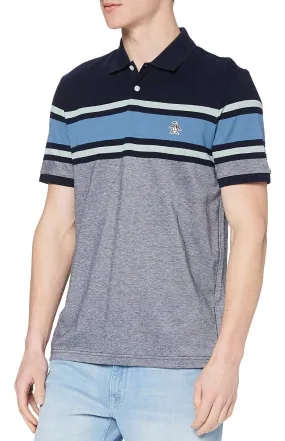 Dark Sapphire Chest Stripe Short Sleeve Polo Shirt by Original Penguin