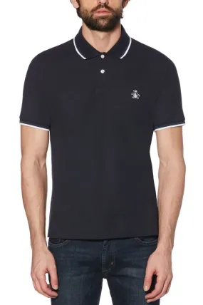 Dark Sapphire Sticker Pete Short Sleeve Polo Shirt by Original Penguin