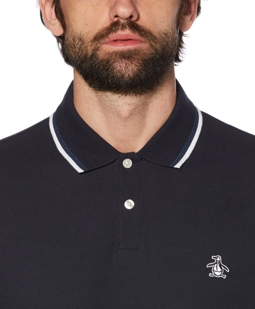 Dark Sapphire Sticker Pete Short Sleeve Polo Shirt by Original Penguin