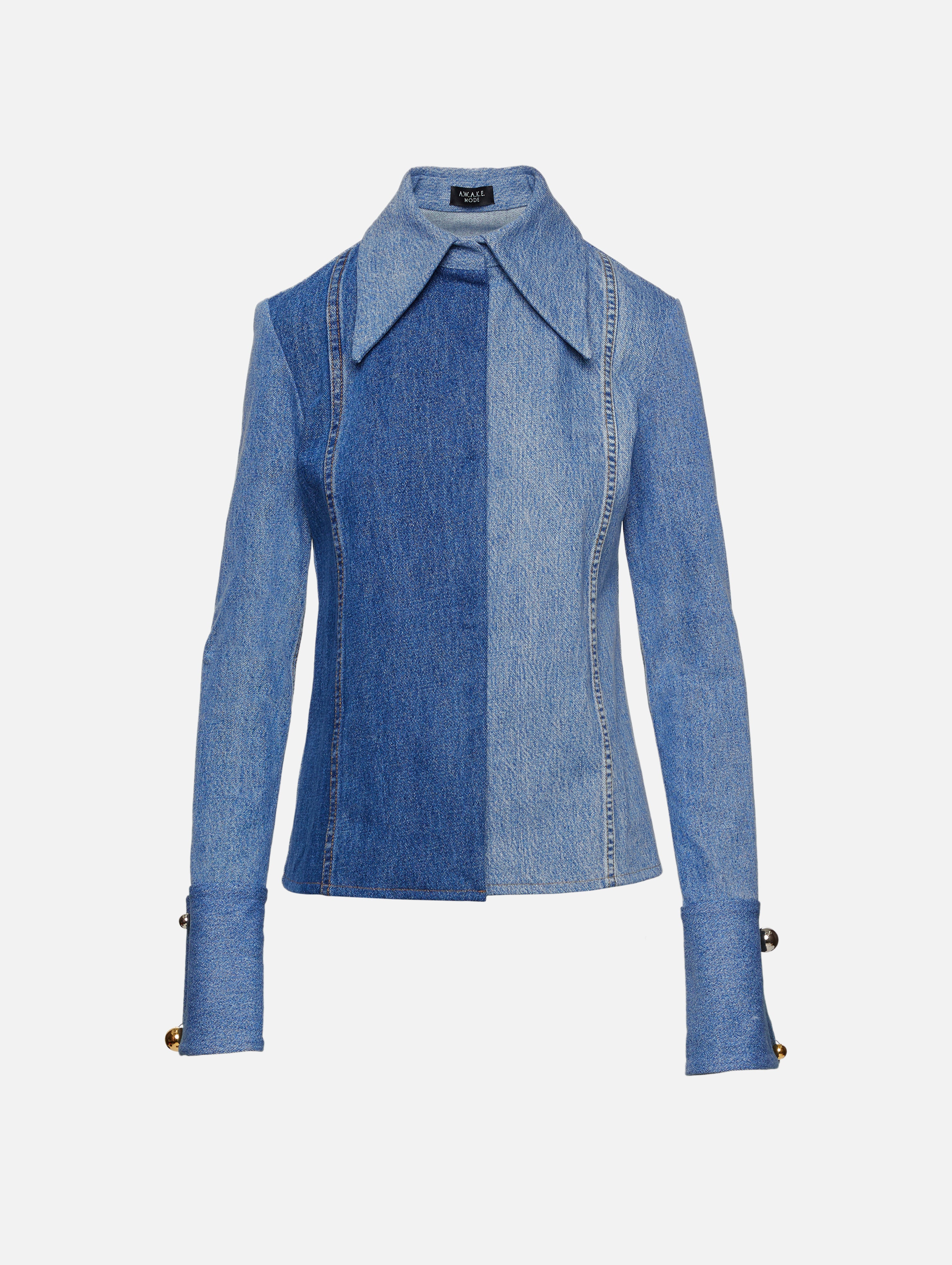 Denim Fitted Shirt - Eco-friendly, Sustainable, Recycled Fashion