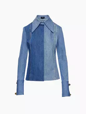 Denim Fitted Shirt - Eco-friendly, Sustainable, Recycled Fashion