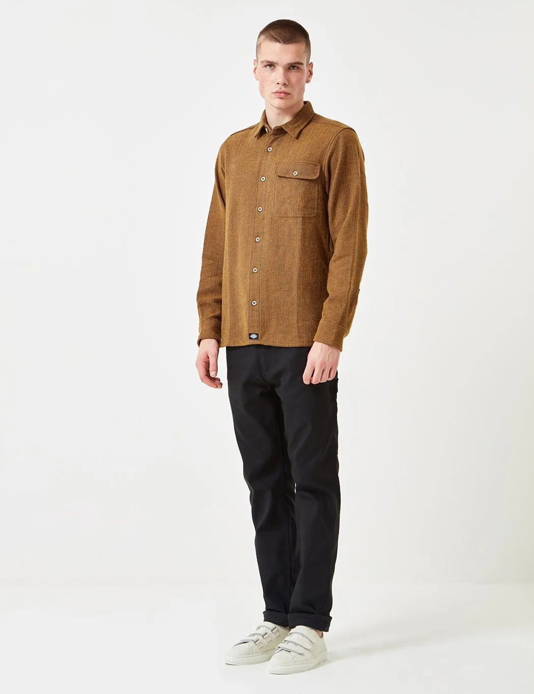 Dickies Lewisburg Herringbone Shirt Brown Duck