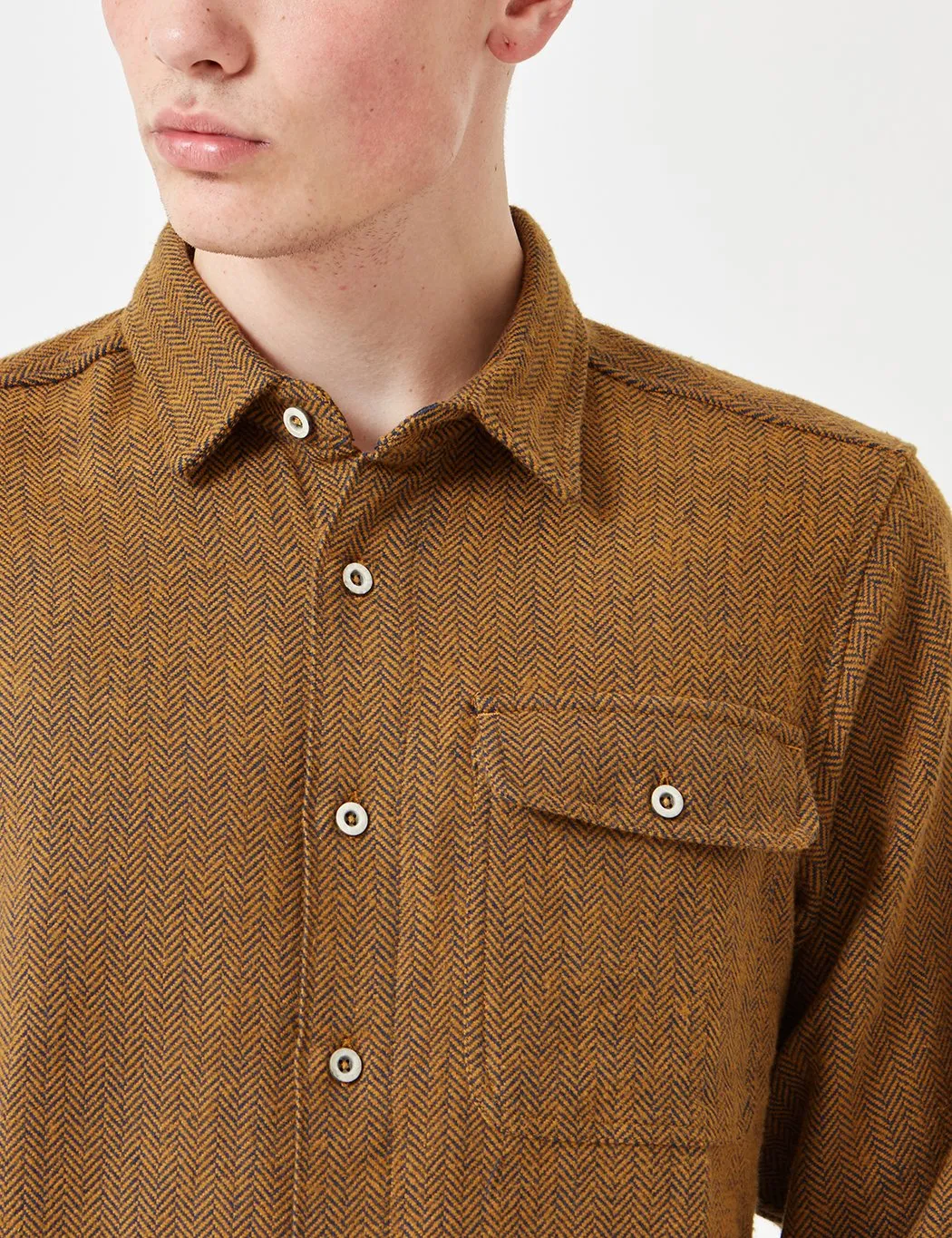 Dickies Lewisburg Herringbone Shirt Brown Duck