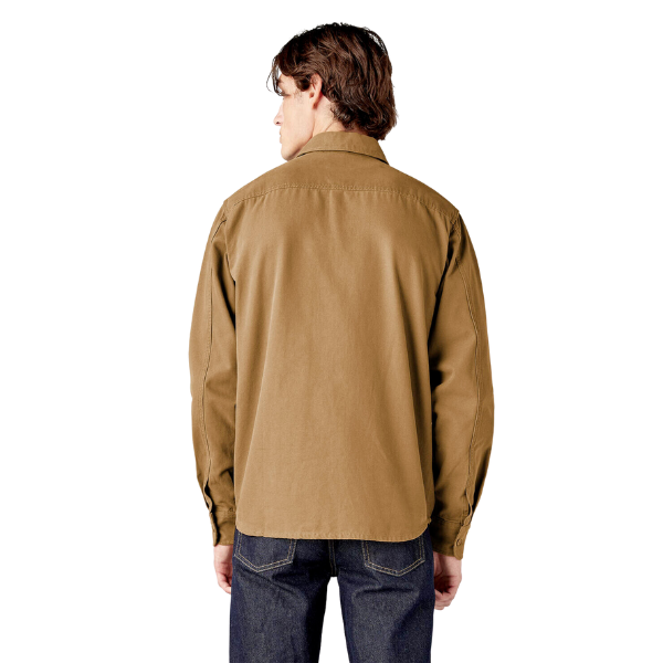 Dickies Stonewashed Brown Duck Utility Shirt - Long Sleeve, Canvas Material