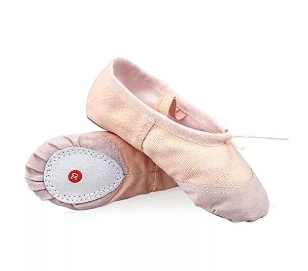 DoGeek Ballet Shoes - Women's Ballet Flats for Pilates, Yoga, Dance, Gymnastics - Soft Canvas Split-Sole Shoes