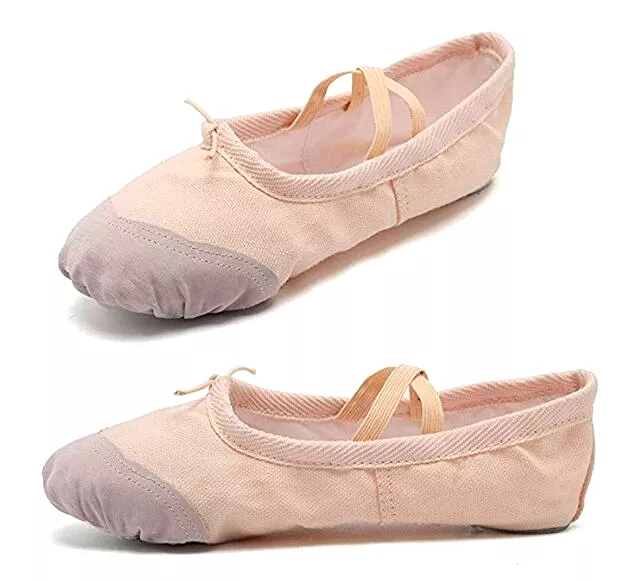 DoGeek Ballet Shoes - Women's Ballet Flats for Pilates, Yoga, Dance, Gymnastics - Soft Canvas Split-Sole Shoes