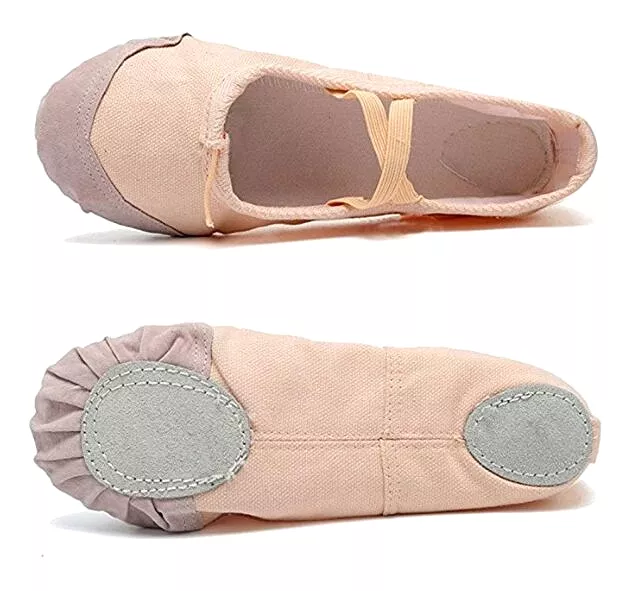 DoGeek Ballet Shoes - Women's Ballet Flats for Pilates, Yoga, Dance, Gymnastics - Soft Canvas Split-Sole Shoes