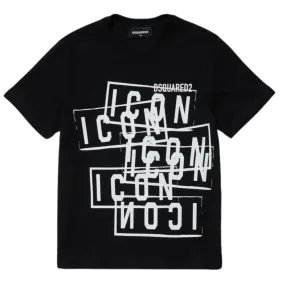 Dsquared2 Black Icon All Over Print T-Shirt