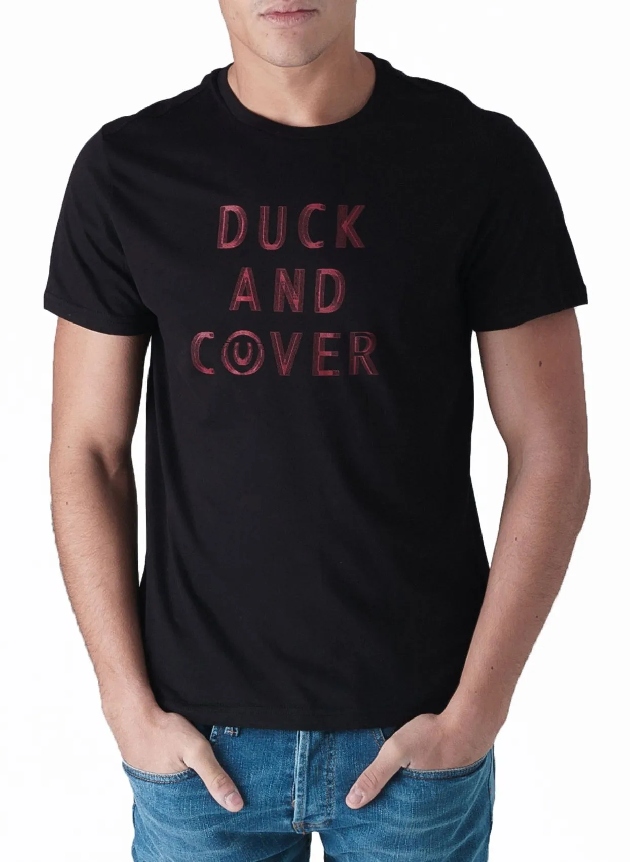 Black Duck and Cover Crew Neck Simpson Logo Print Tshirt