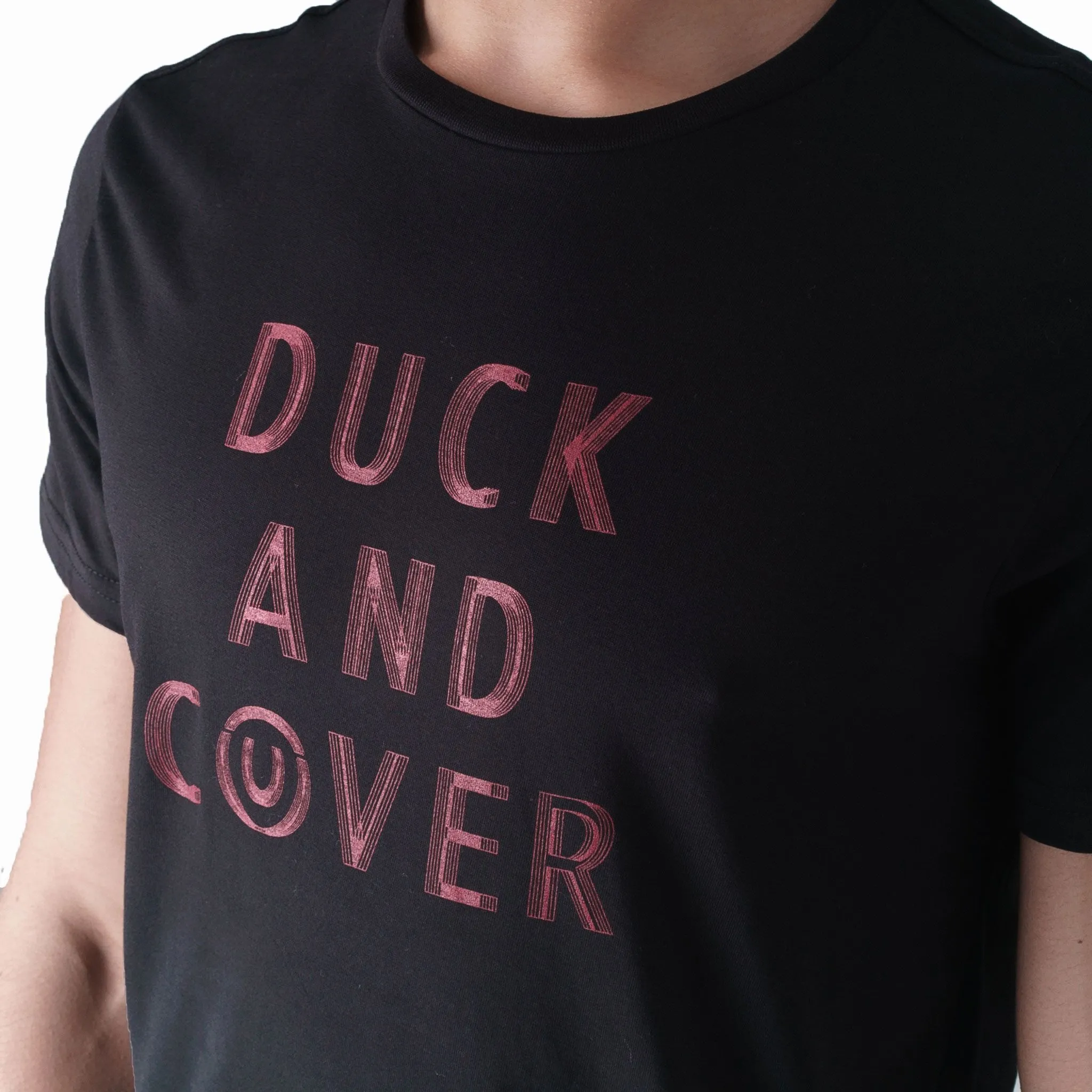 Black Duck and Cover Crew Neck Simpson Logo Print Tshirt