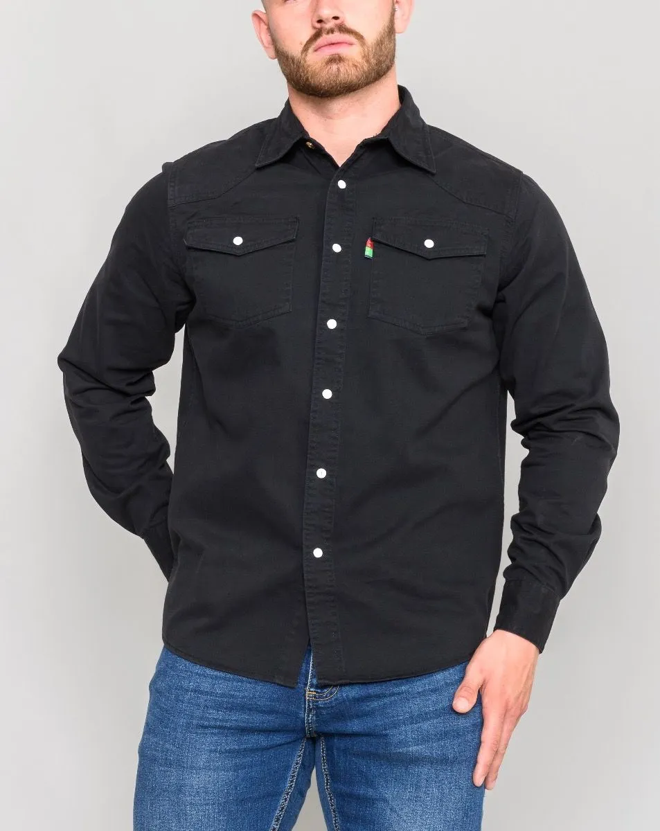 Black Duke Regular Fit Western Denim Shirt