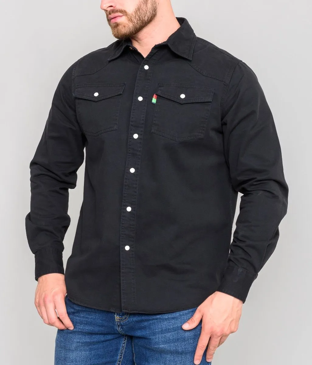 Black Duke Regular Fit Western Denim Shirt