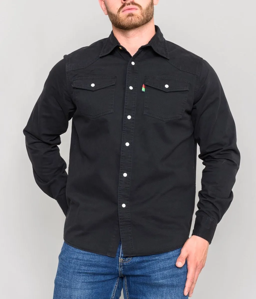 Black Duke Regular Fit Western Denim Shirt