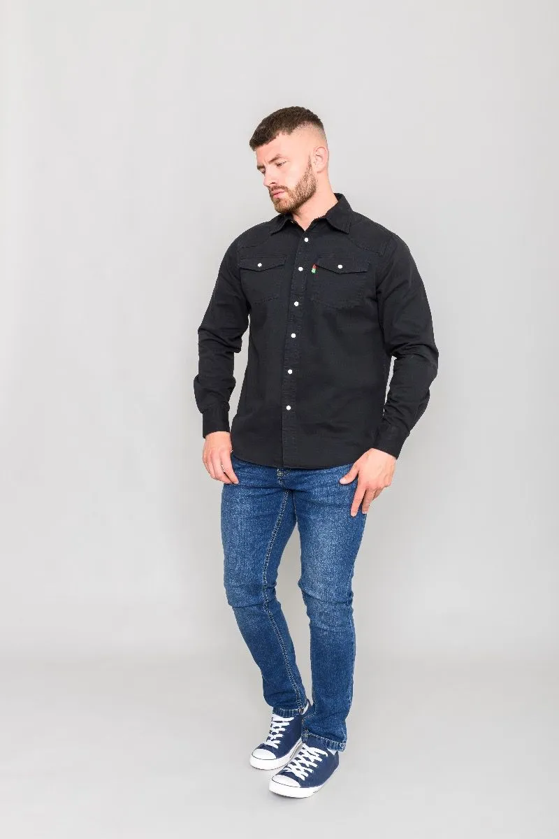 Black Duke Regular Fit Western Denim Shirt