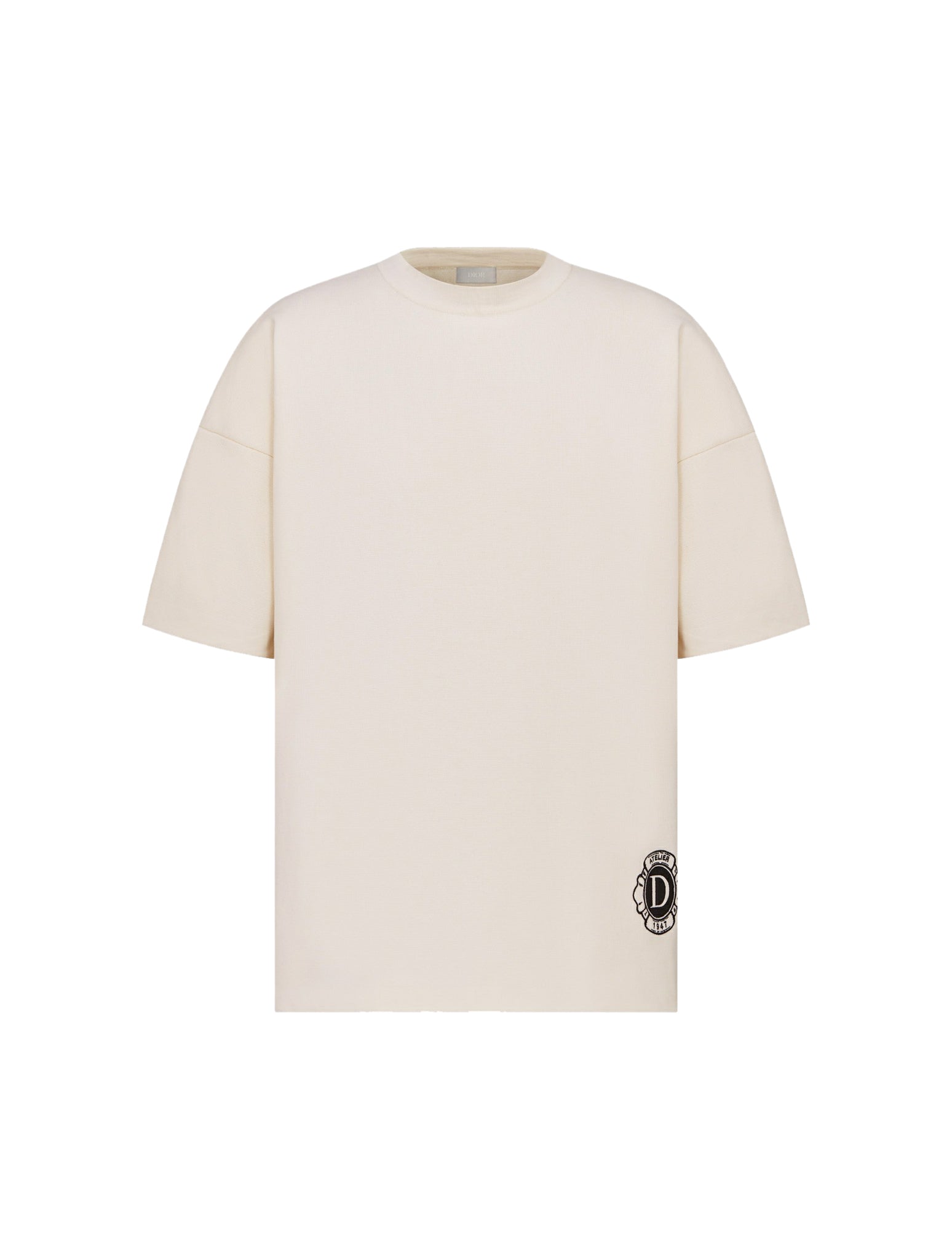 Ecru cotton silk jersey t-shirt.