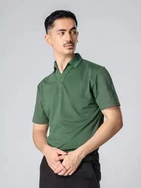 Ezio Polo Shirt - Forest Green Single Collar