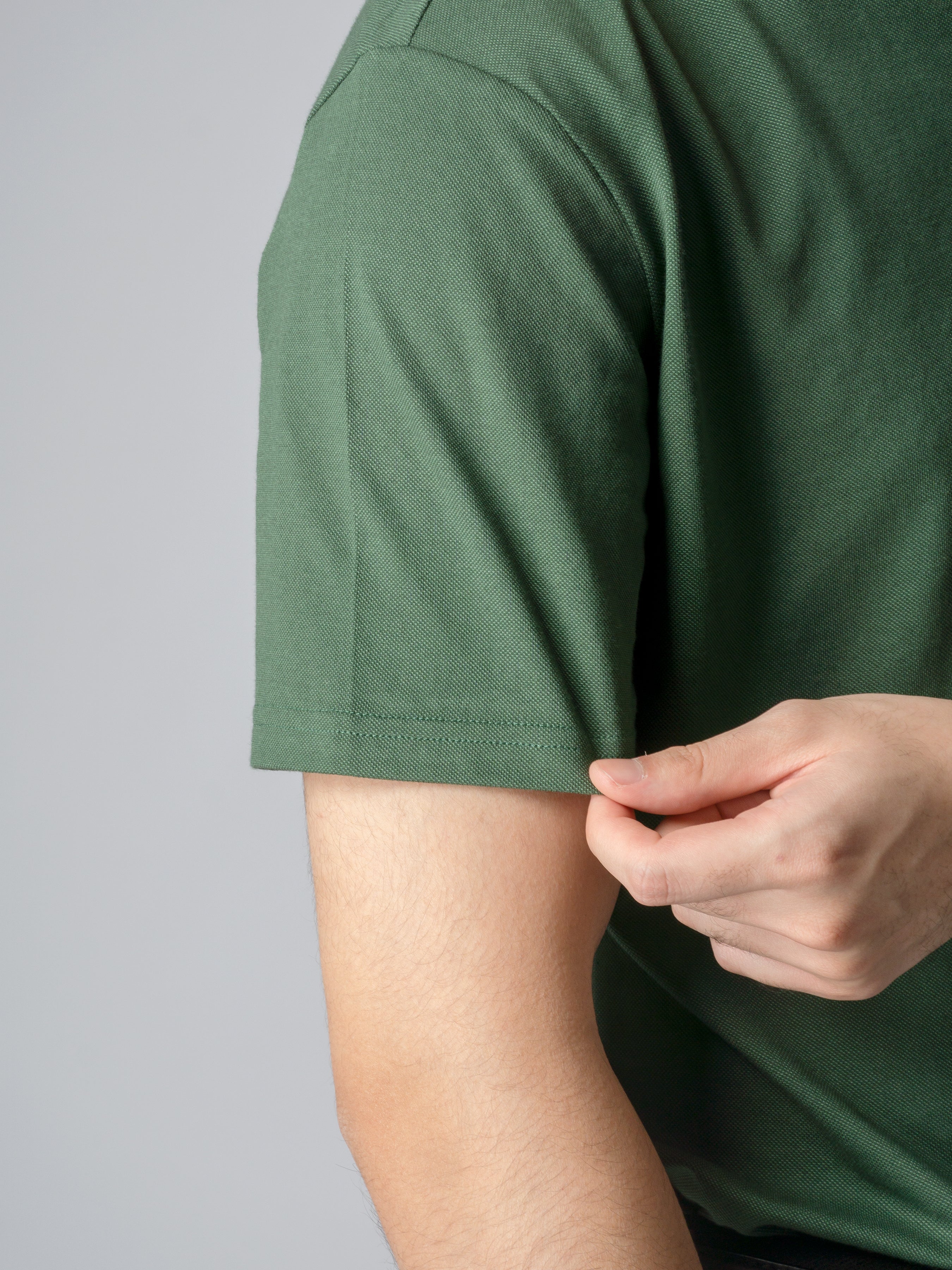 Ezio Polo Shirt - Forest Green Single Collar