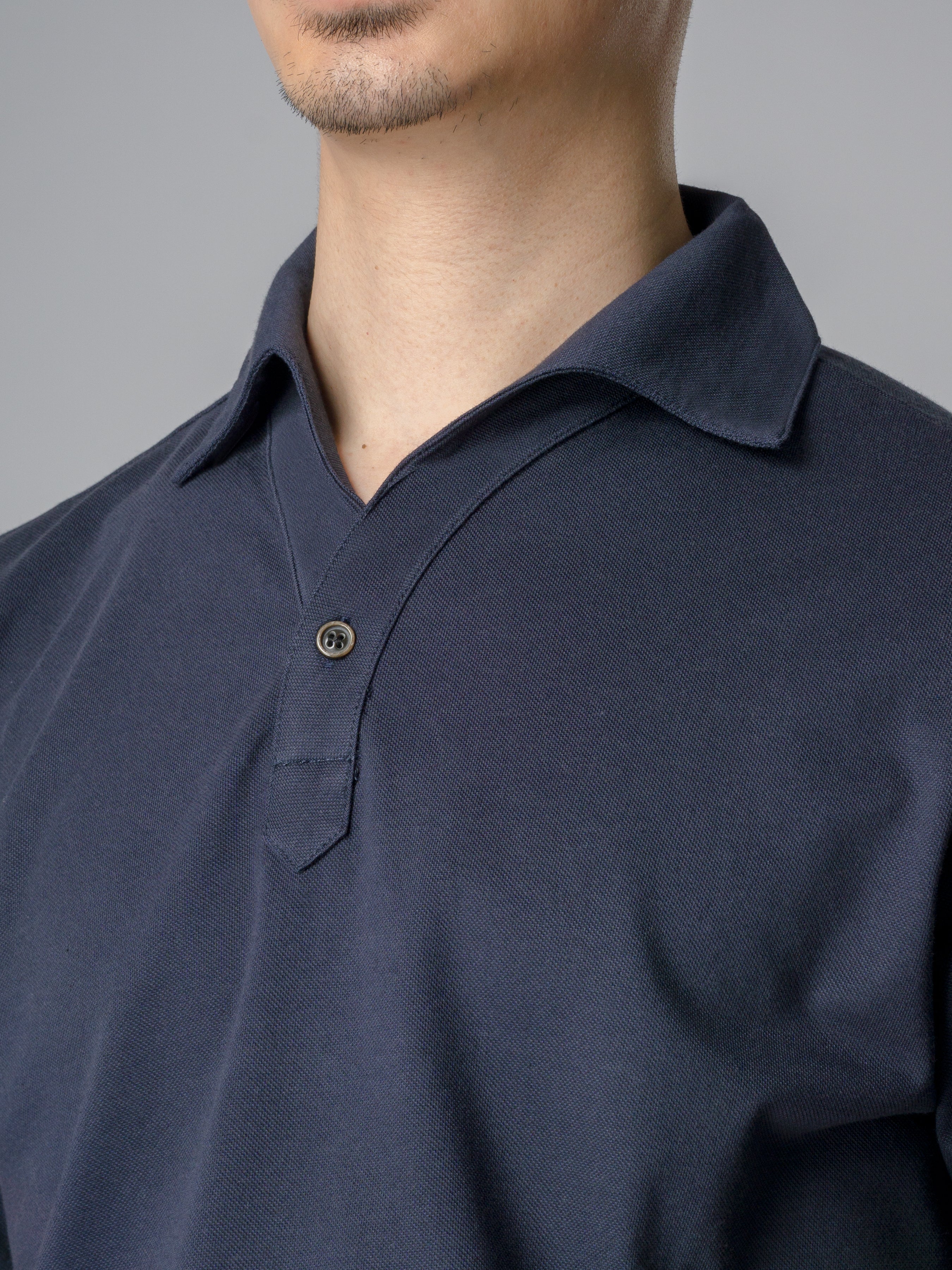 Ezio Polo Shirt - Navy Blue - One-Collar Piece