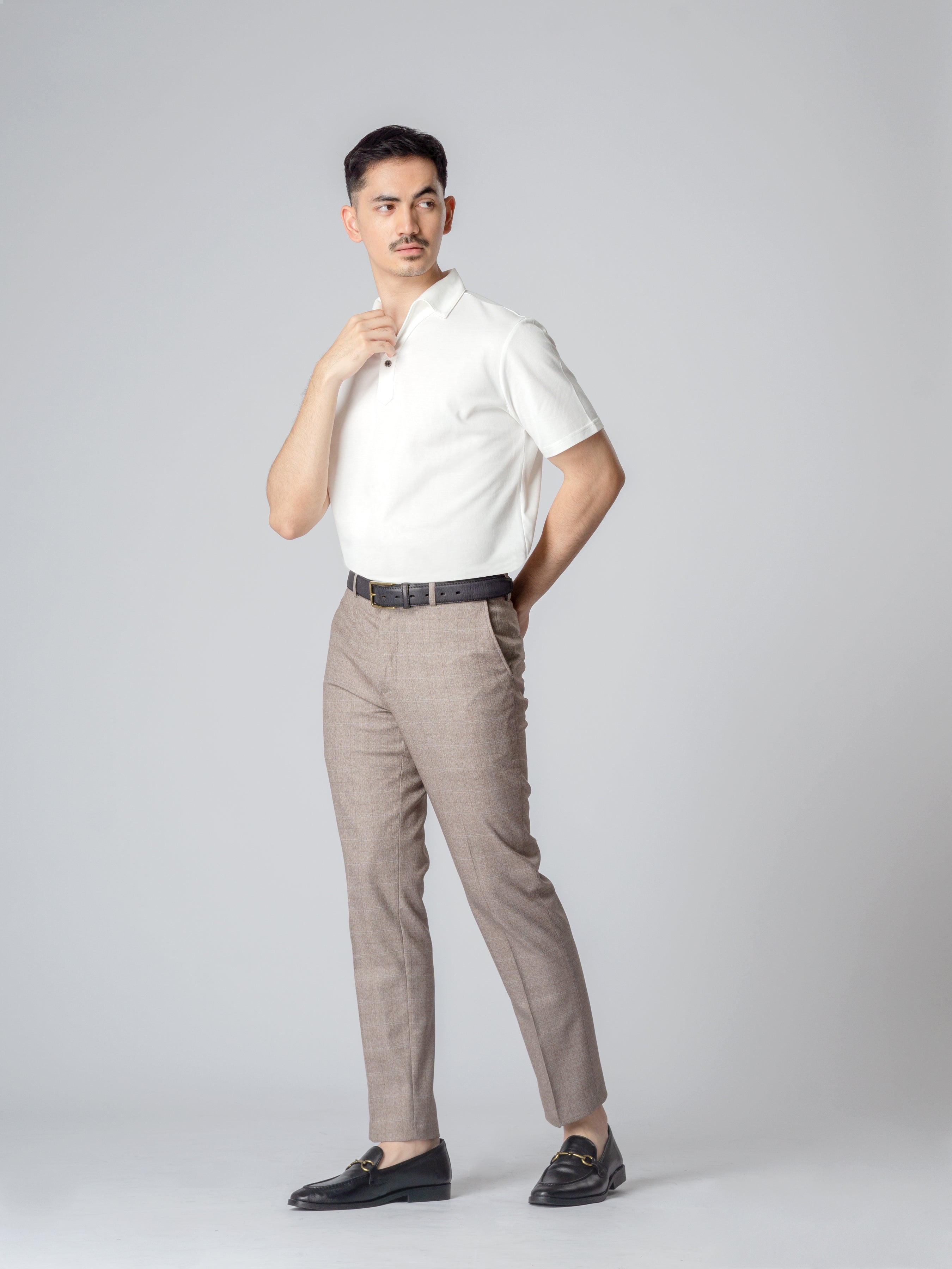 Ezio Polo Shirt - White One-Piece Collar - Buy Now